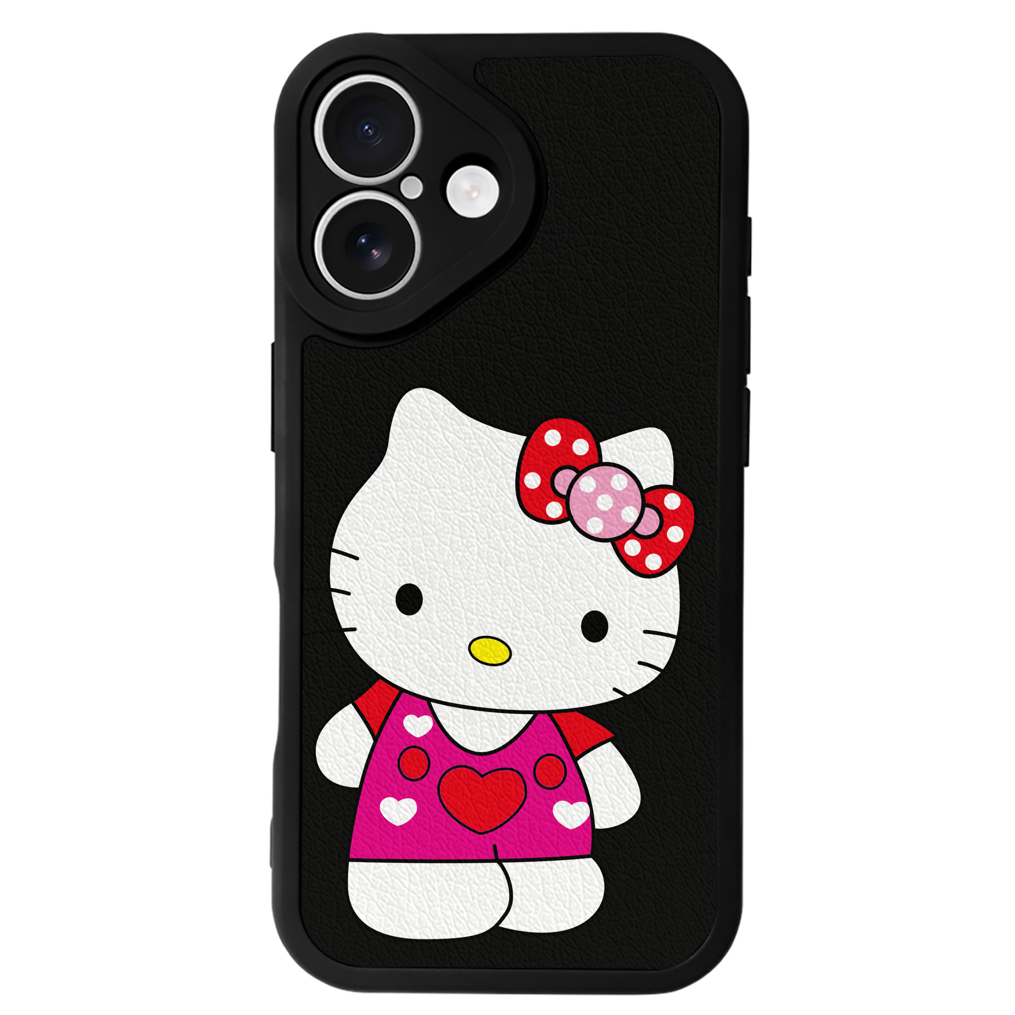 （画像用） Hello Kitty ハローキティ 【iPhone 16シリーズ対応】シリコンスマホケース（レザー調） 材質：シリコン